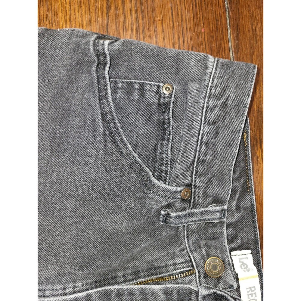 Vintage Lee Mens 2005908 Washed Black Rigid Denim Jeans 33x32 Y2K 2006 Mexico - Picture 4 of 16